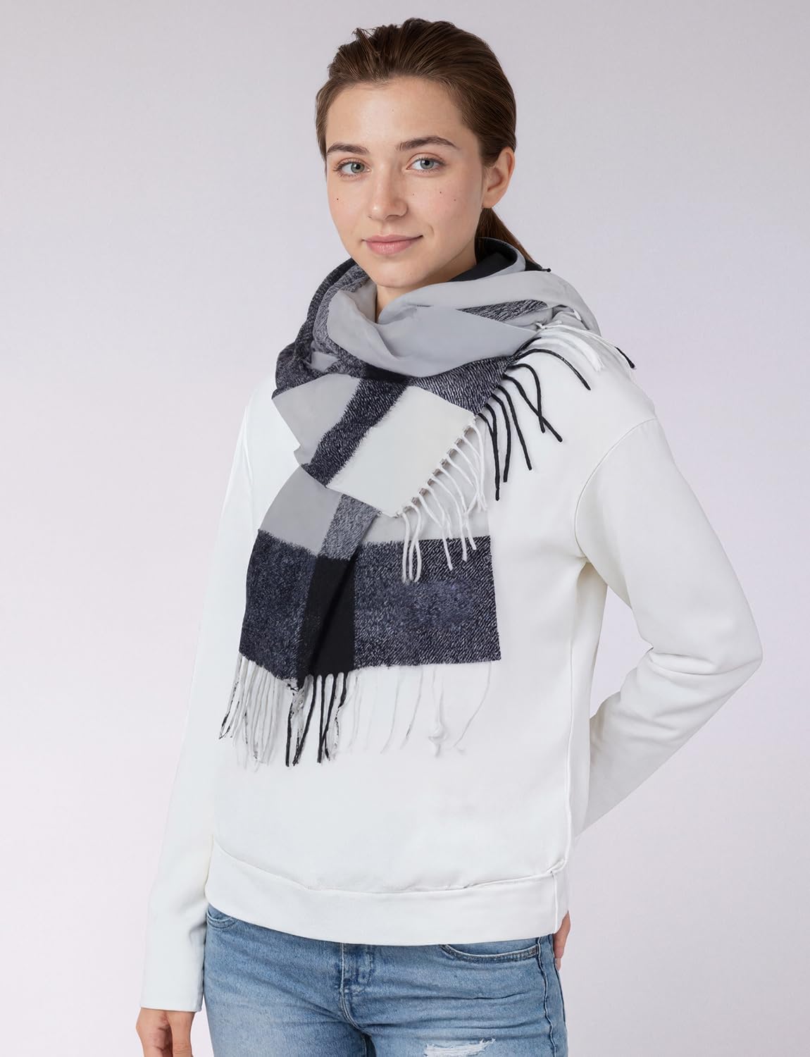 100% Merino Wool Winter Scarf for Women Cashmere Pashmina Soft Luxury Warm Shawl Wraps Stole Valentine's Gift - Image 10