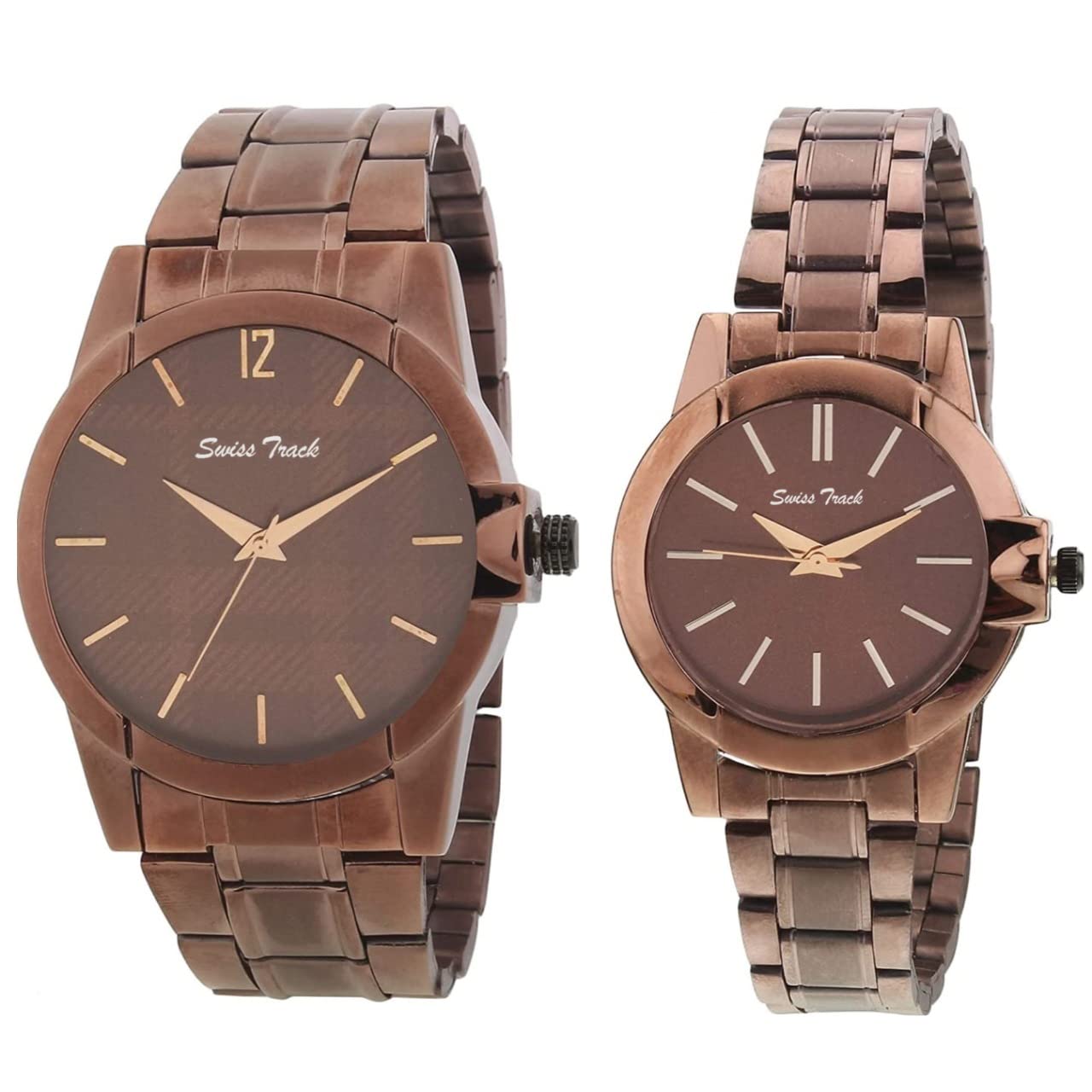 swiss track Analog Chain Strap Watch for Gift Couple Watch (Couple-S147) Pack of 2 Pc (B0BRTX3D6L) Amazon Price History, Amazon Price Tracker
