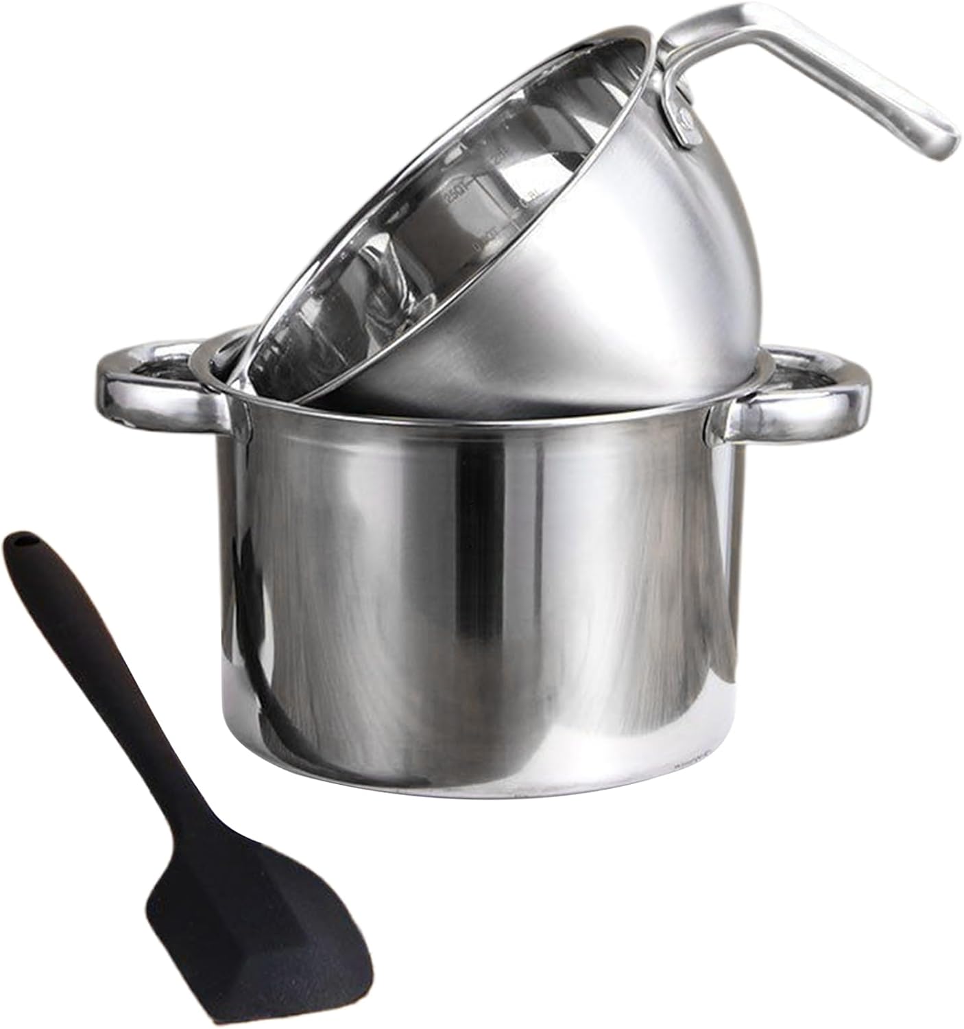 Stainless Steel Double Boiler Melting Pot, With Non-Stick Easy-Clean Bowl, 18x11.3cm, Melting Bowl With Handle, Safe & User-Friendly, Chocolate Foudue Pot, For Butter, Culinary, Kitchen, Restaurant