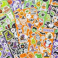 Fun Halloween Stickers for Kids – Large Set of 200 Spooky Stickers for Halloween Party Favors, Classroom Decor, Gifts, Treats, Crafts and Toys – Fun Bulk Stickers for Trick-or-Treat Bags and Baskets