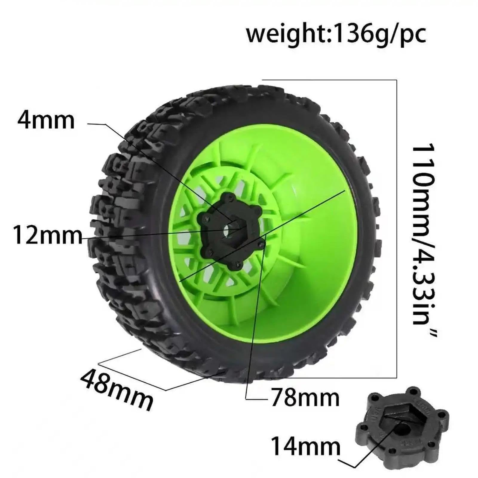 Pneumaticis Ruotes Per Traxxas Per Slash Per FS V4 Per UDIRC 1/10