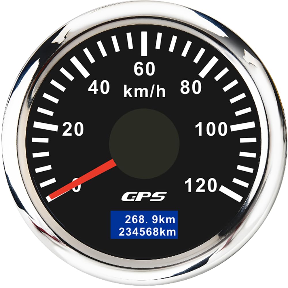 Compteur de vitesse GPS 52mm pour bateau, tachymètre, odomètre 0-120 km/h, étanche IP67, tachymètre 7 couleurs, instrument de mesure pour voiture bateau yacht 12V/24V