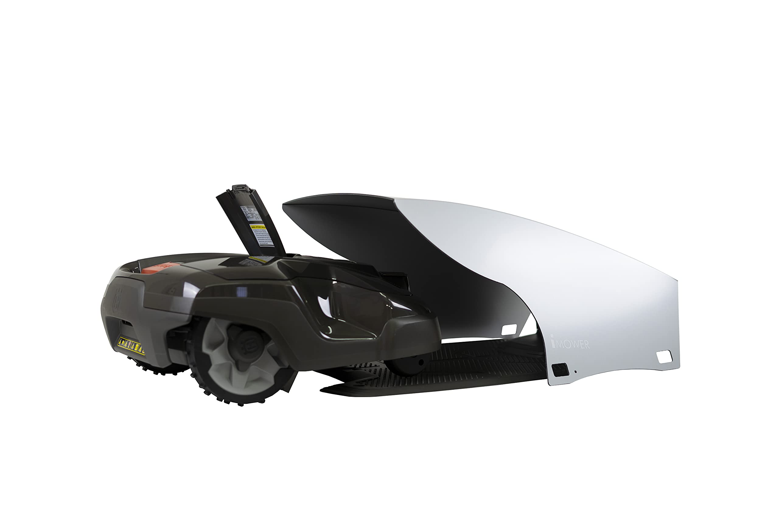 Idea Mower Garaje para robot cortacésped Shell compatible con Husquarna Automower, base de carga de techo, protección de aleación de aluminio
