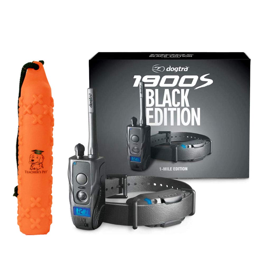 Dogtra1900S Black Edition 1-Mile IPX9K Waterproof High-Output Remote Dog Training E-Collar with Teacher's Pet Complete Training Kit with Clicker, Stainless Steel Chain Lead, Hunting Dummy Bumper