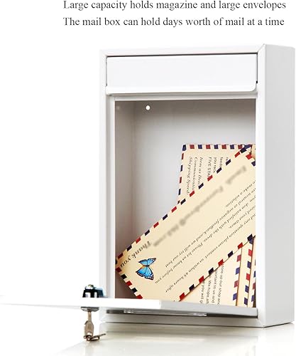 Vista 9 de Buzones con cerradura montados en la pared verticales – Buzones Jssmst con cerradura de llave de capacidad media, cubierta de acero galvanizado a