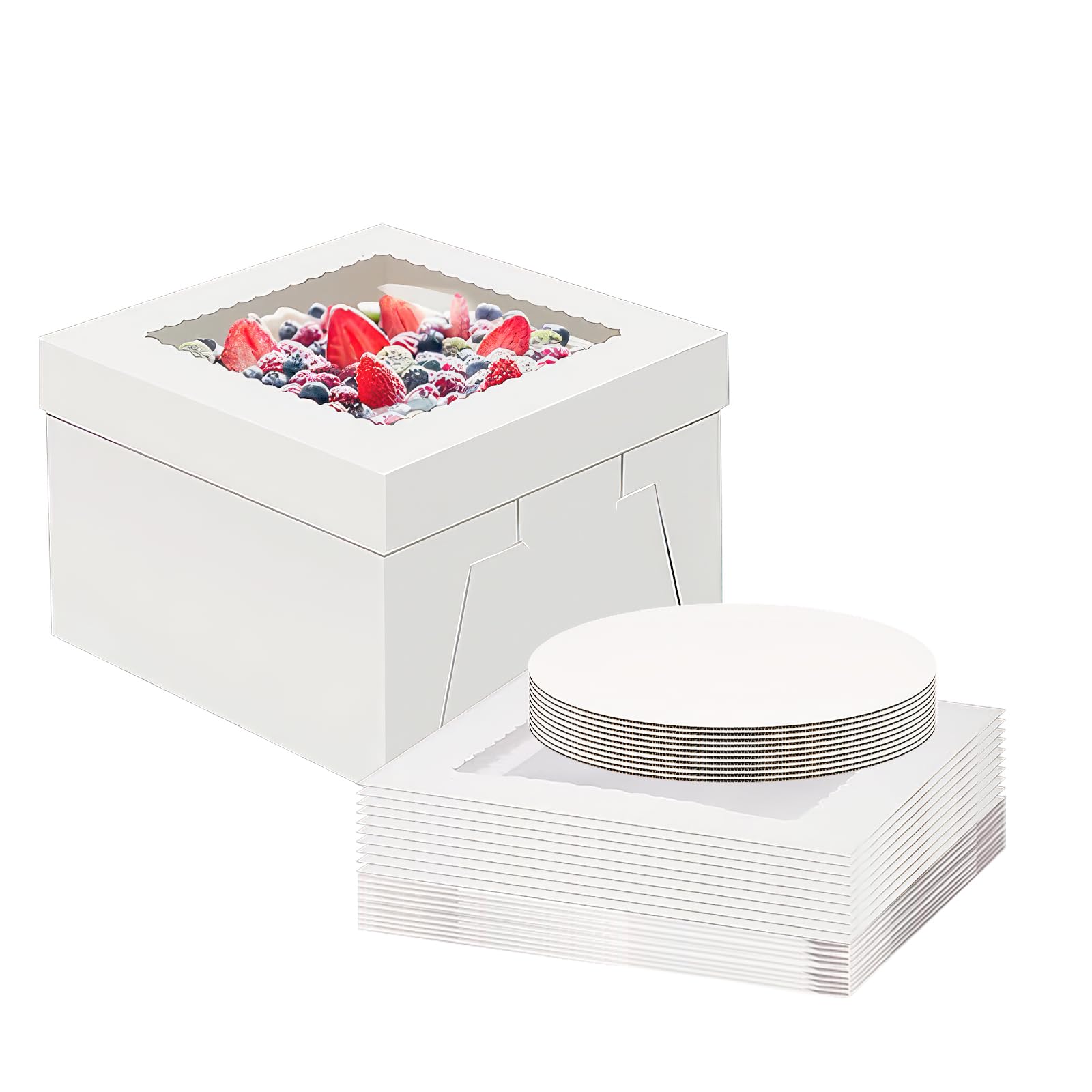 25 Scatole Porta Torta In Plastica Trasparente Con Manico – 12,7x12,7x15,2 Cm, Ideali Per Mini Torte, Compleanni E Feste