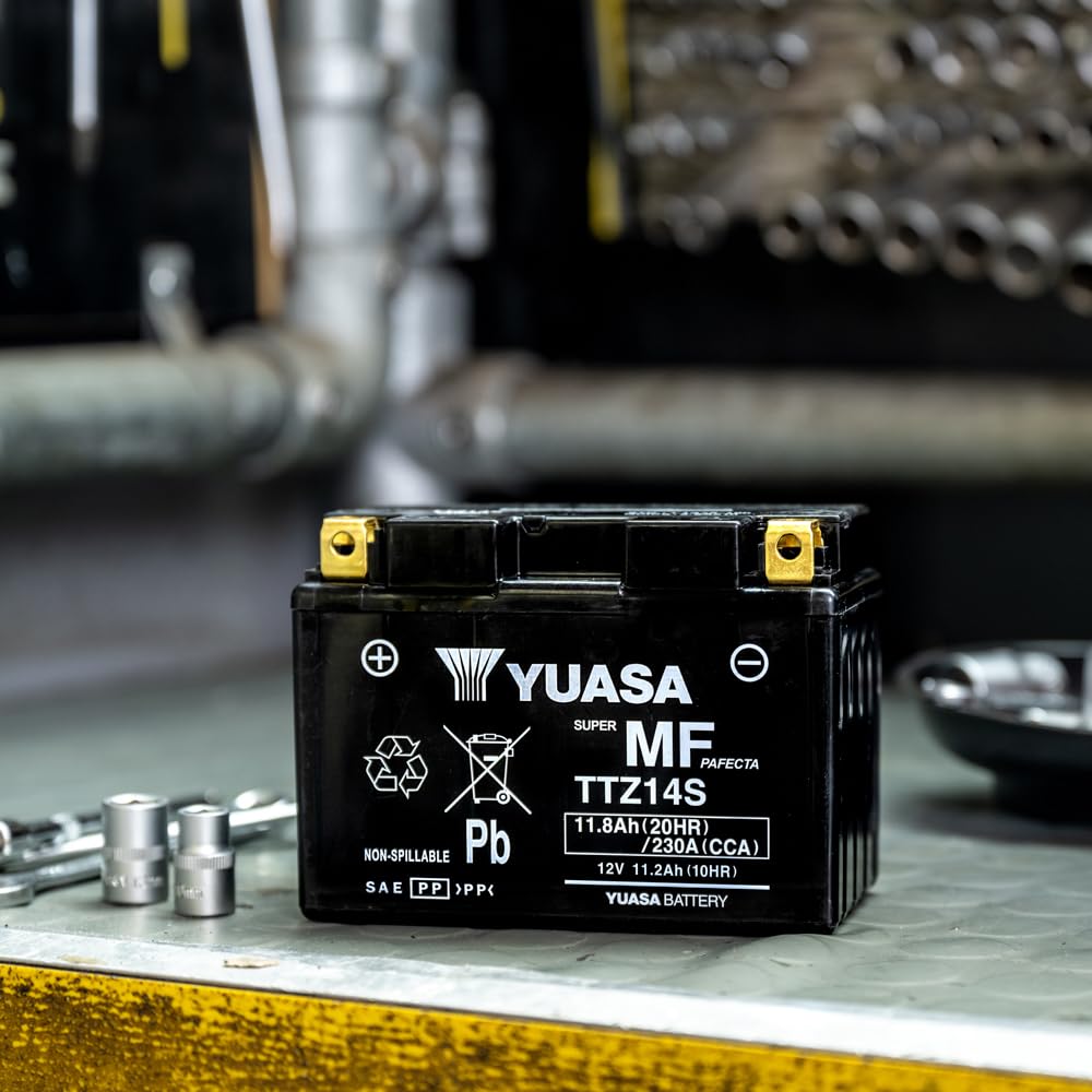 Yuasa TTZ14S 12V 230 CCA Hochleistungs-VRLA-Motorradbatterie | Hochleistung, VRLA-Technologie, Zuverlässig & Langlebig, Effizient