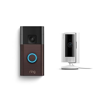 Ring Battery Doorbell with Ring Indoor Cam 2nd Gen (White)