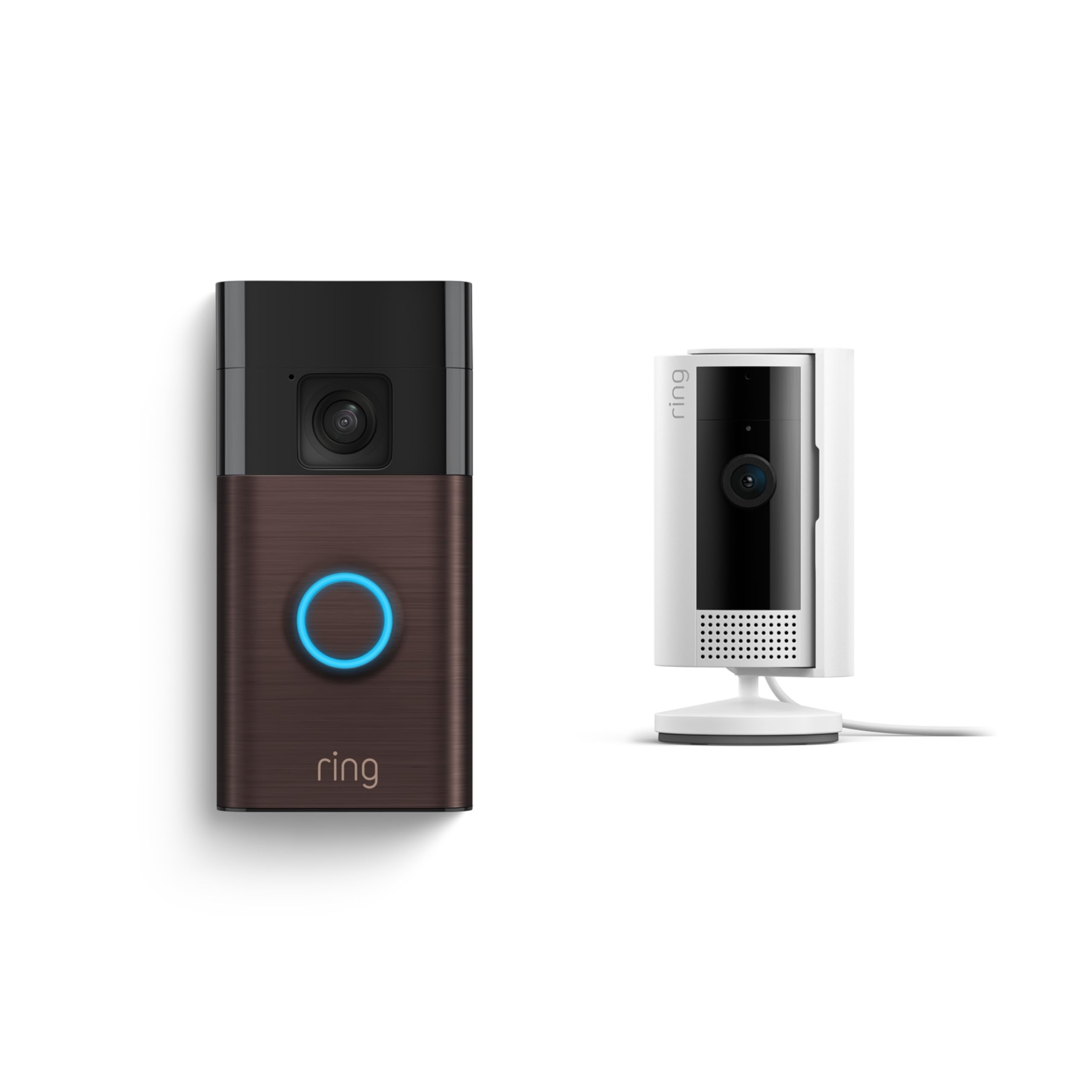 Ring Battery Doorbell with Ring Indoor Cam 2nd Gen (White)