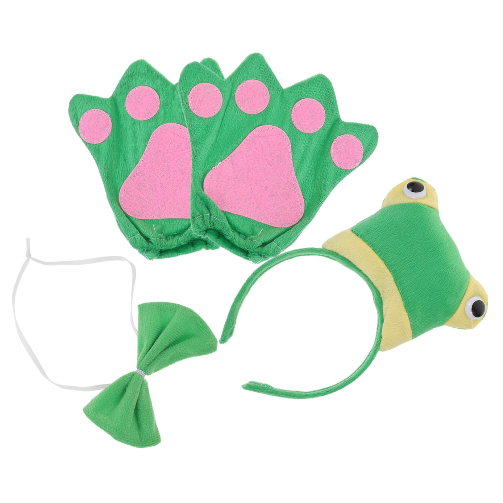 BESTonZON 1 Juego Conjunto Diadema Rana Disfraz Rana Adulto Diadema Con Orejas Animales Guantes Pata Animal Guantes Rana El Plastico Animales Pequeños Niño Suministros