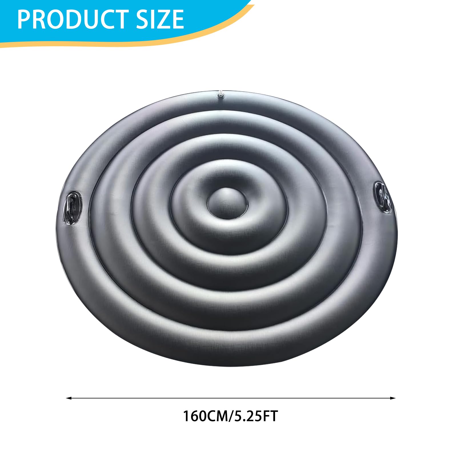 Couvercle de Bain à Remous, 160CM Couverture De Spa Gonflable avec Poignée, Couverture De Spa pour Bain À Remous, Économie D'Énergie, Universel et Pratique pour Spa (Noir, Rond-160CM)