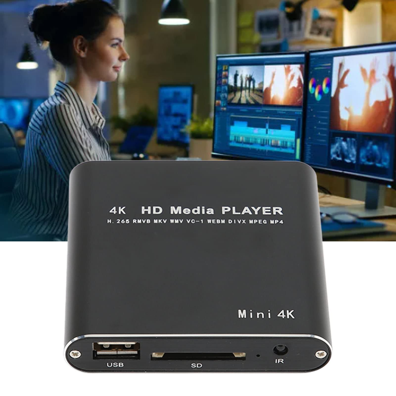 Odtwarzacz wideo HD, 2K 4K Wiele rozdzielczości Wyjście HDM 30 Hz Głowica dźwiękowa 3,5 Mini Odtwarzacz multimediów strumieniowych, przełączanie wielu ścieżek dźwiękowych Pamięć 4G dla HDMI(EU)