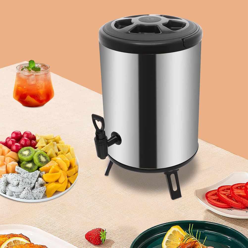 Isolierter Getränkespender mit Wasserhahn, Edelstahl-Getränkespender für Wasser, Kaffee, Tee, Saft, Milch, 8 l