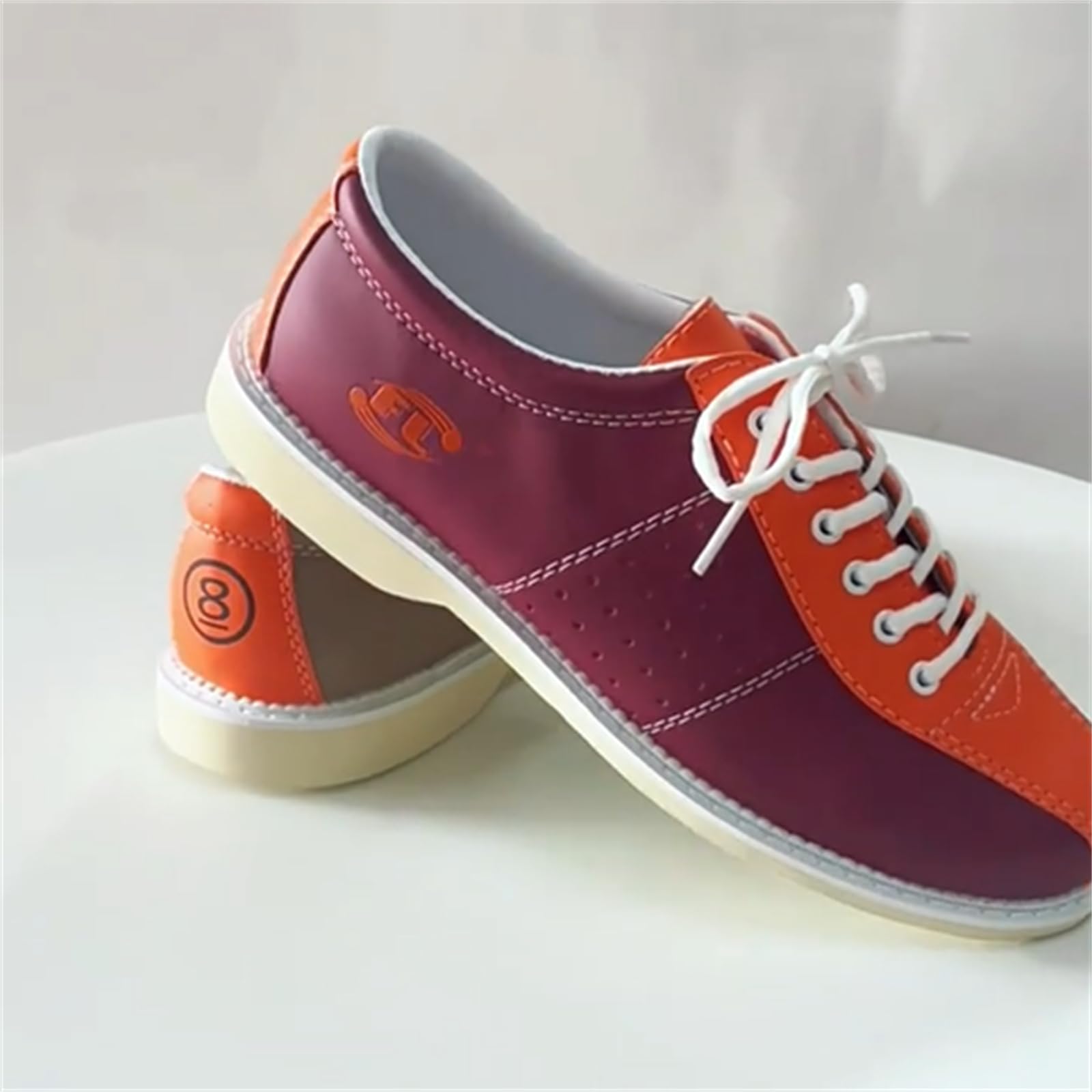 JiuQing Bowlingschuhe Herren Damen Wildleder Gleitsohle Anfänger Bowling Trainingsschuhe Leichte Schnürschuhe