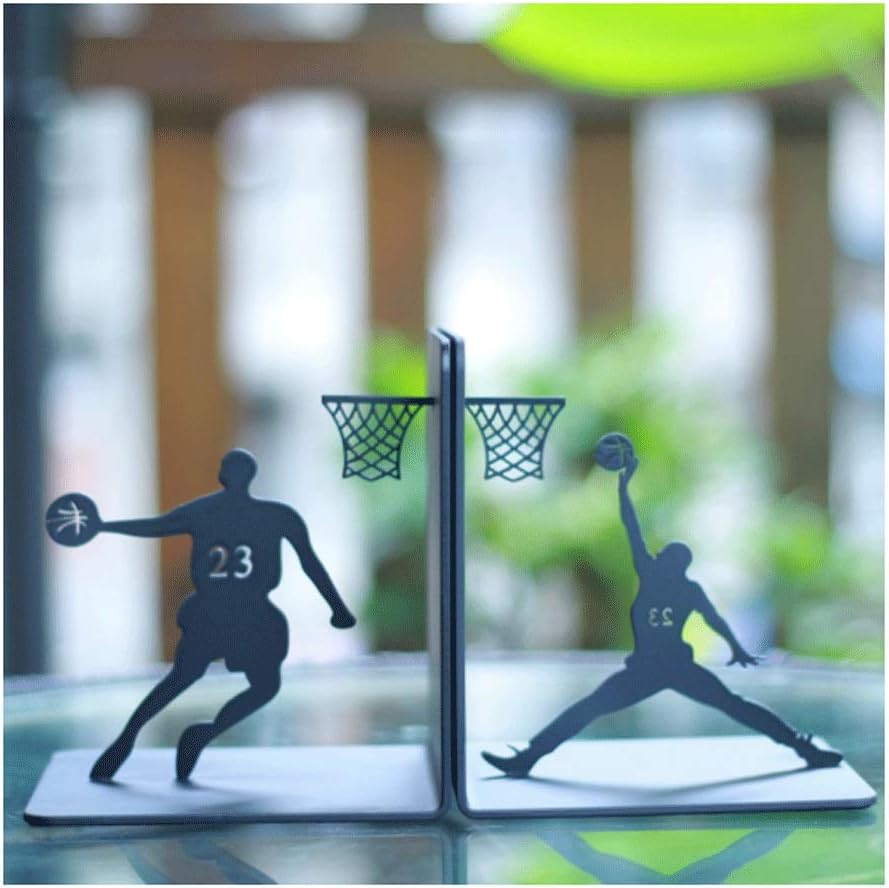 WINH Office Bookends Basketball Bookend Metal Book Stopper