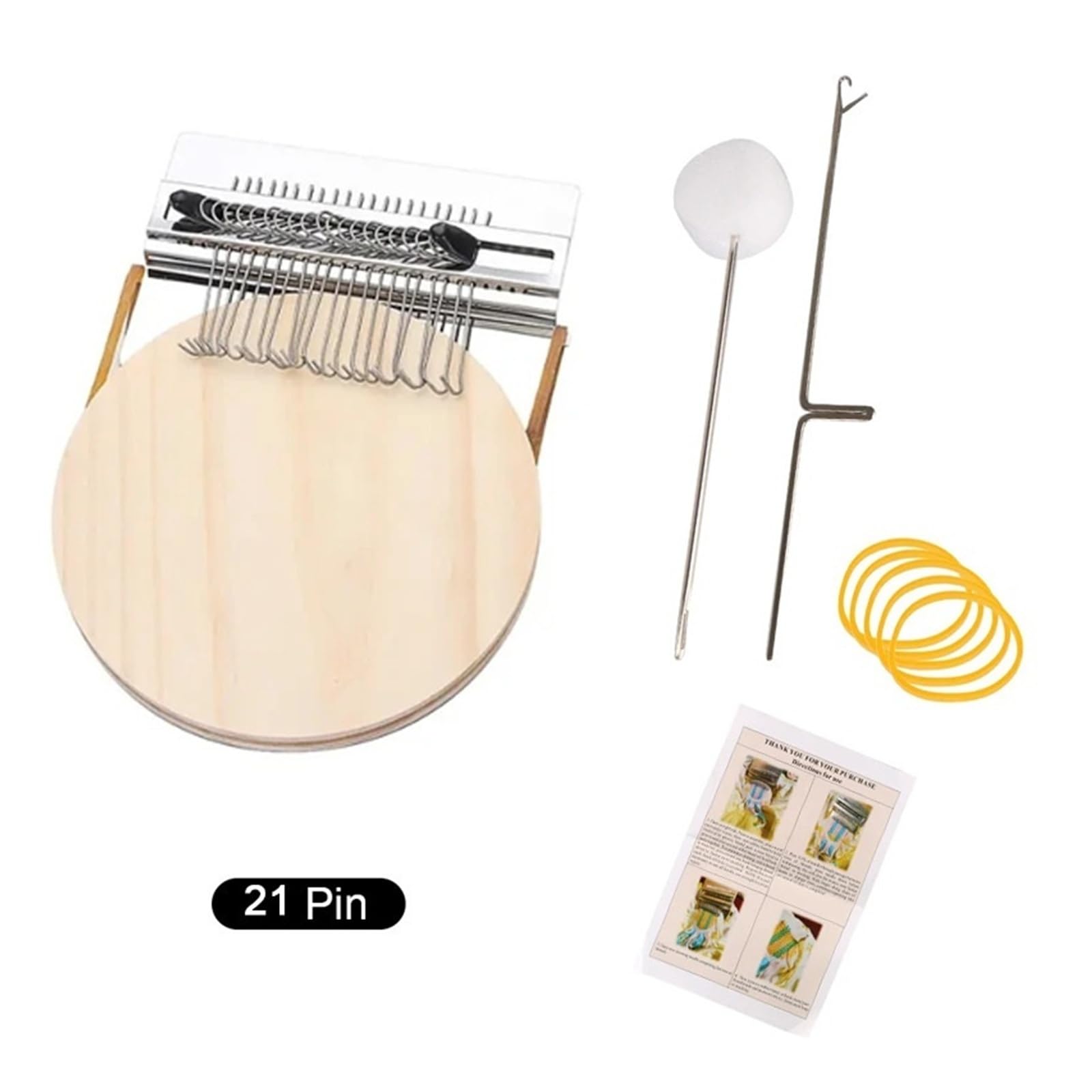 rgrfgQWDS Wooden Darning Loom Weaving Tool for Mending Clothes Jeans Hand Tapestry Knitting Repair Machine Kit (21 pinów)