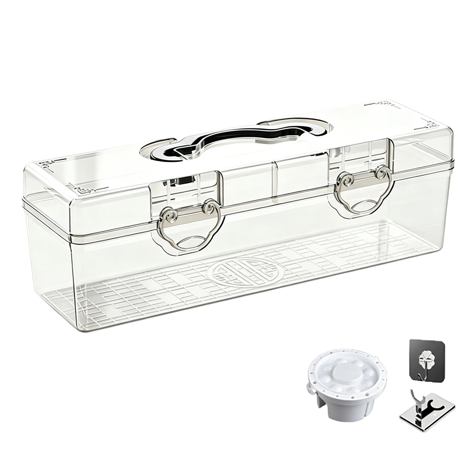 Obotsnoi Weight Transparent Art Materials Organizers Container with Strong Design for Painting and Writing Tools Art Supply Planner Organizers with Handle