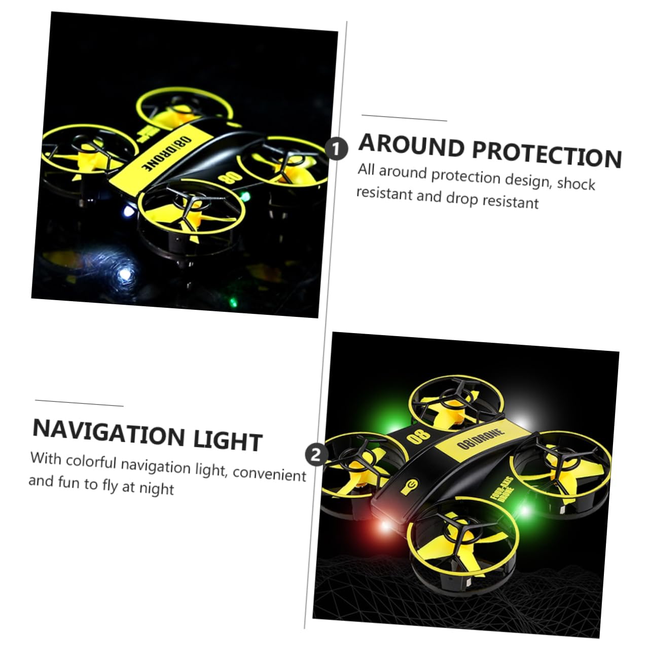 Juguetes de Aviones de Control Remoto Mini Cuadricóptero Rc LED Dron Rc Portátil Luces para Despegue y Aterrizaje Fácil Interiores