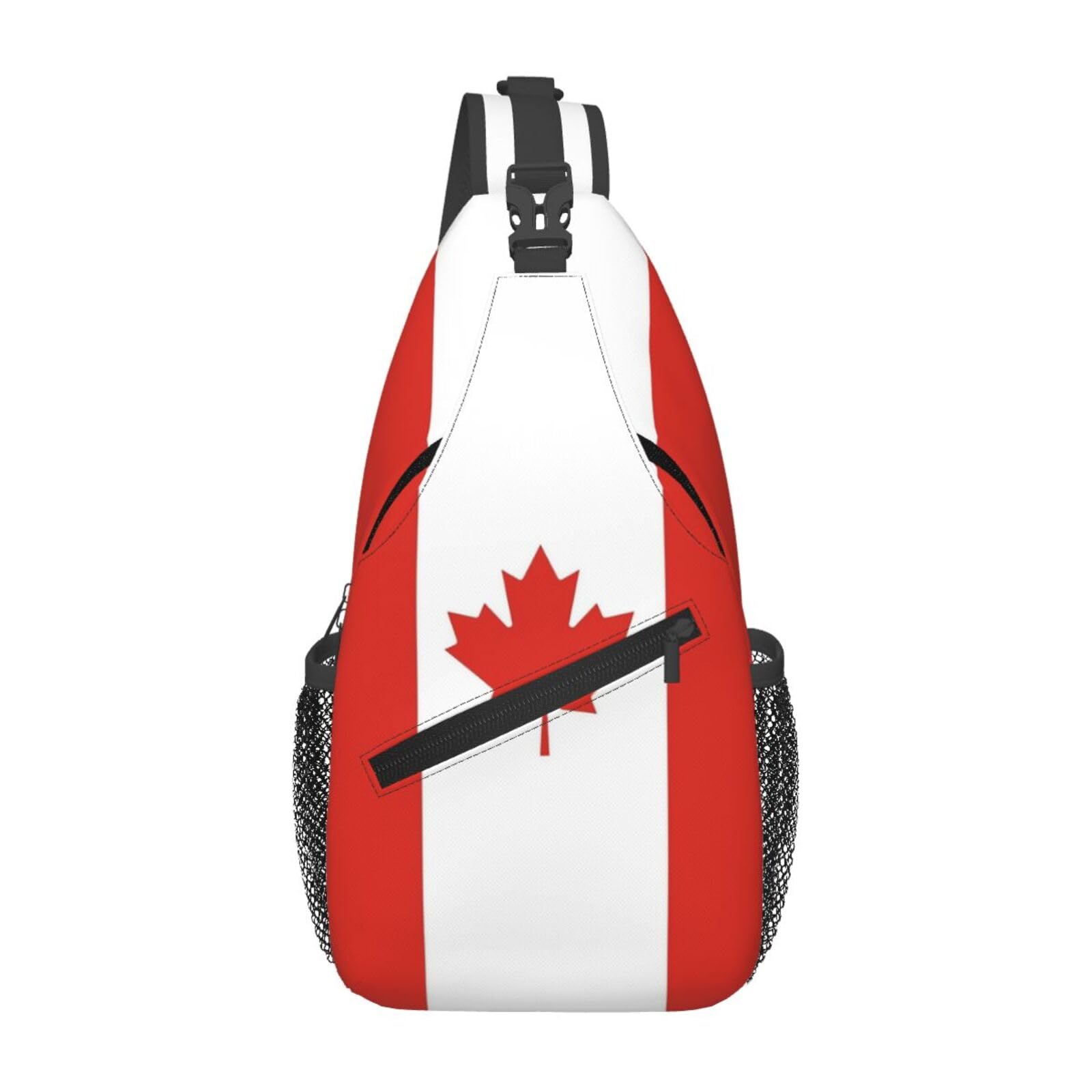 PRTYABS Cute Canada Flag Sling Backpack Multipurpose Crossbody Sling Bag Travel Hiking Crossbody Shoulder Bag Backpack