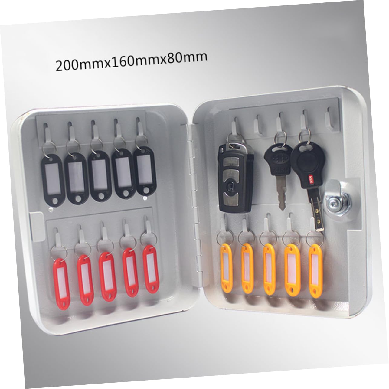 Uonlytech Armoire et Design Élégant de Gestion des Clés Murale en Acier Blanc avec 20 Emplacements Serrure de Sécurité pour Organisation et Rangement Sécurisé