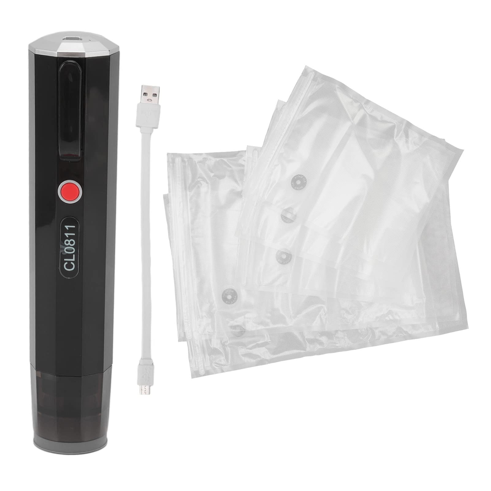 Ejoyous Handvakuumierer, ABS, Tragbarer Automatischer Lebensmittelversiegeler mit USB-Aufladung, 1200 MAh, Funktioniert mit Beuteln, Gläsern, Weinverschlüssen für den Einsatz zu Hause, auf Reisen
