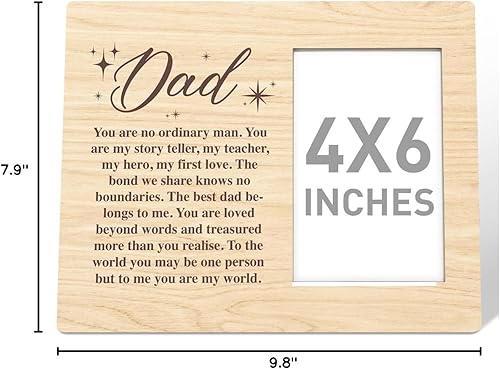 Miniatura 6 de Marco de fotos de madera para regalo para papá, con texto en inglés "You Are No Ordinary Man", para Navidad, cumpleaños, día del padre, regalo para