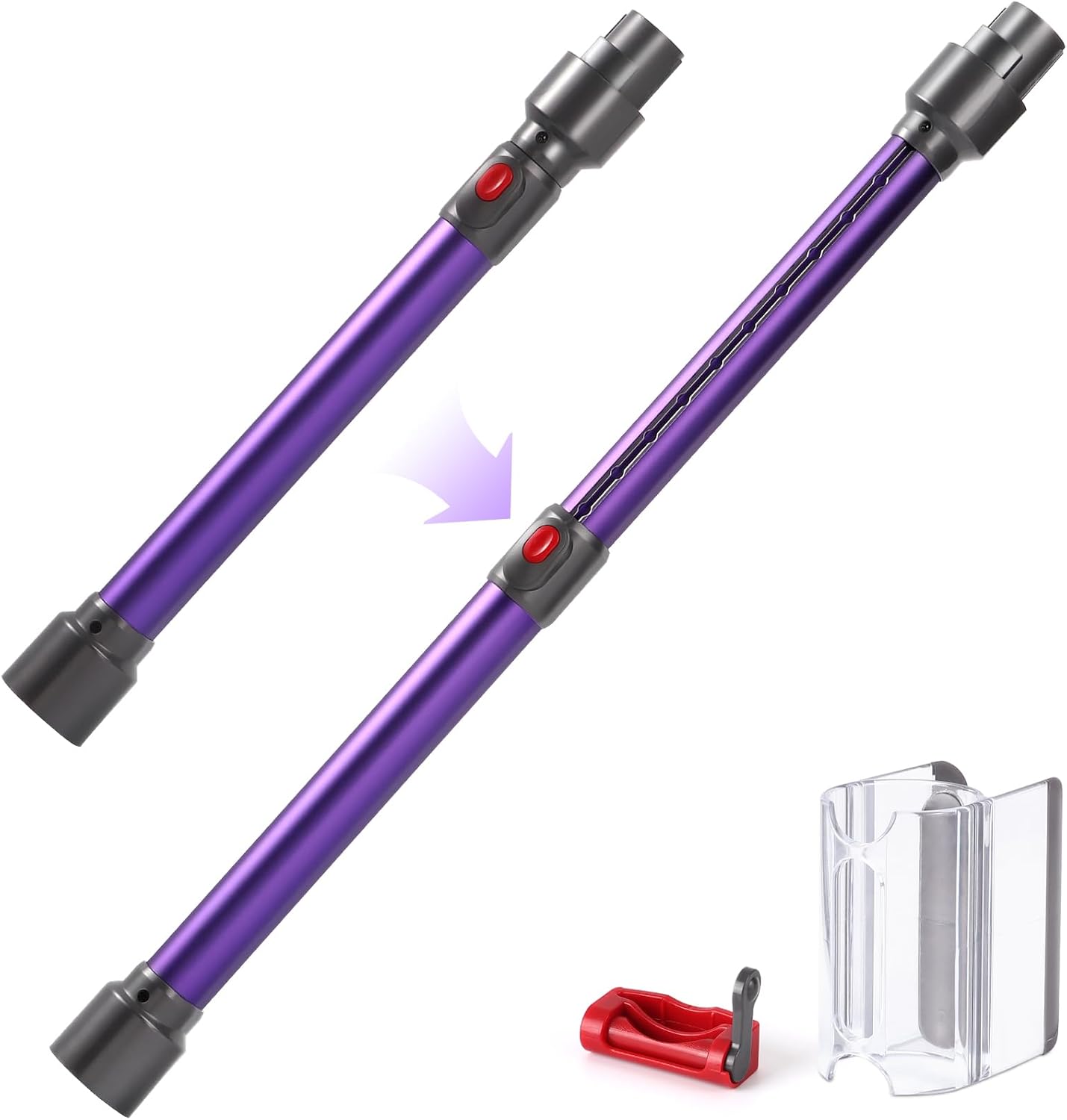 Varita de extensión compatible con Dyson V7 V8 V10 V11 V15 accesorios de aspiradora inalámbrica, varita de liberación rápida, ahorro de espacio,