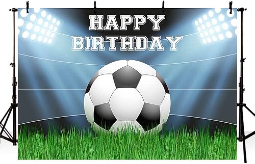 Miniatura 3 de Telón de fondo de fiesta de cumpleaños de fútbol, fondo de fotos de campo de fútbol, decoración de fiesta de fútbol para hombres, campo de fútbol,