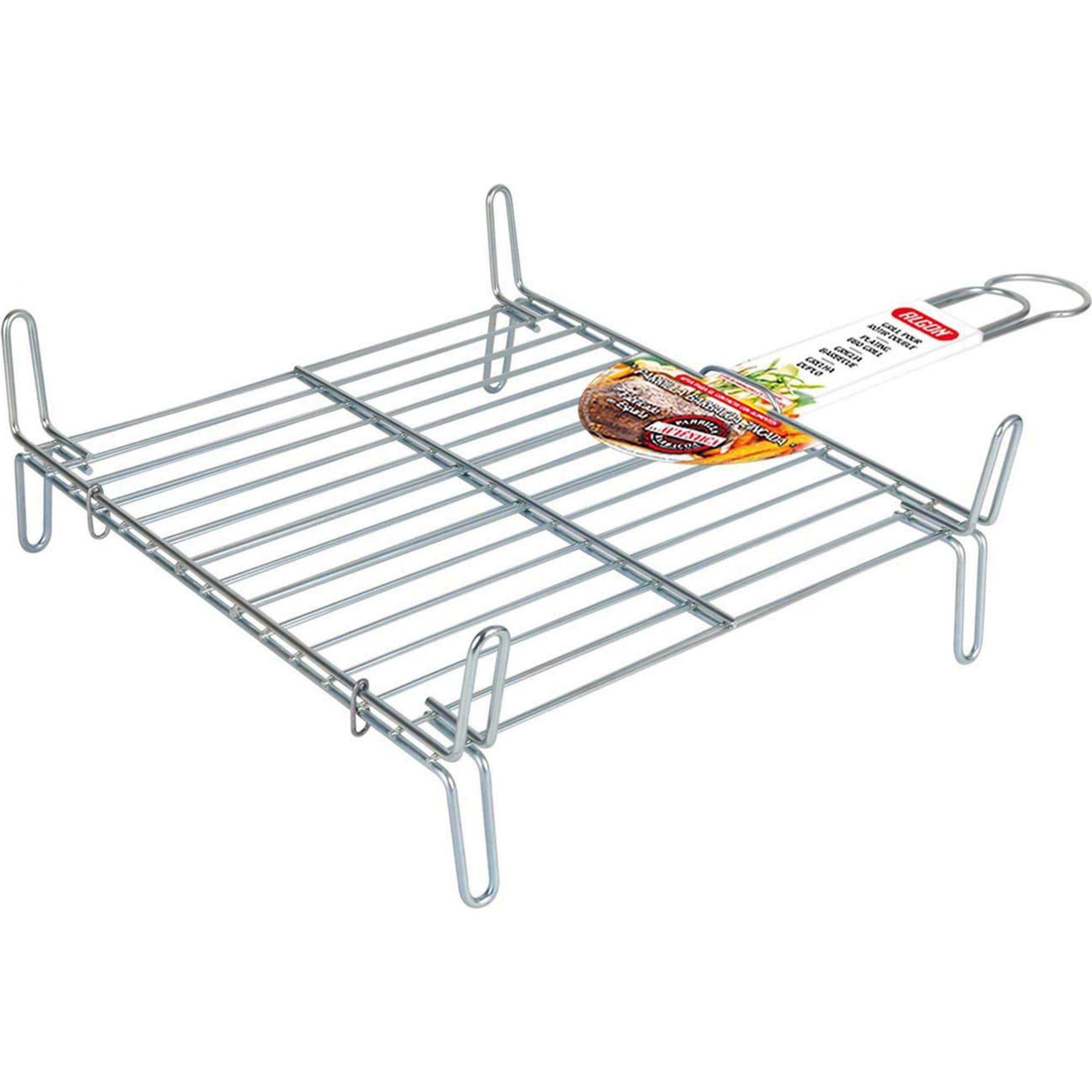 Algon | Parrilla Barbacoa 50x50 Grande Doble, Acero Inoxidable Zincado Gris Metalizado con Cierre de Seguridad - Parrilla Ideal para Asar Carnes y Verduras Resistente y Duradera para Exterior — view 8