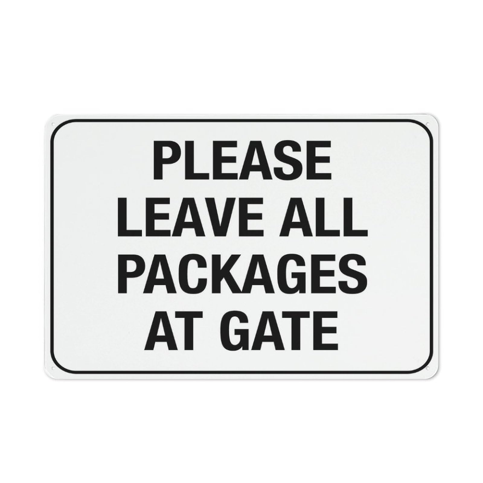 Please Leave All Packages At Gate Sign Metal Signs 12X8 Inch Rust Free Aluminum,Uv Ink Printing,Durable/Weatherproof Outdoor For Home