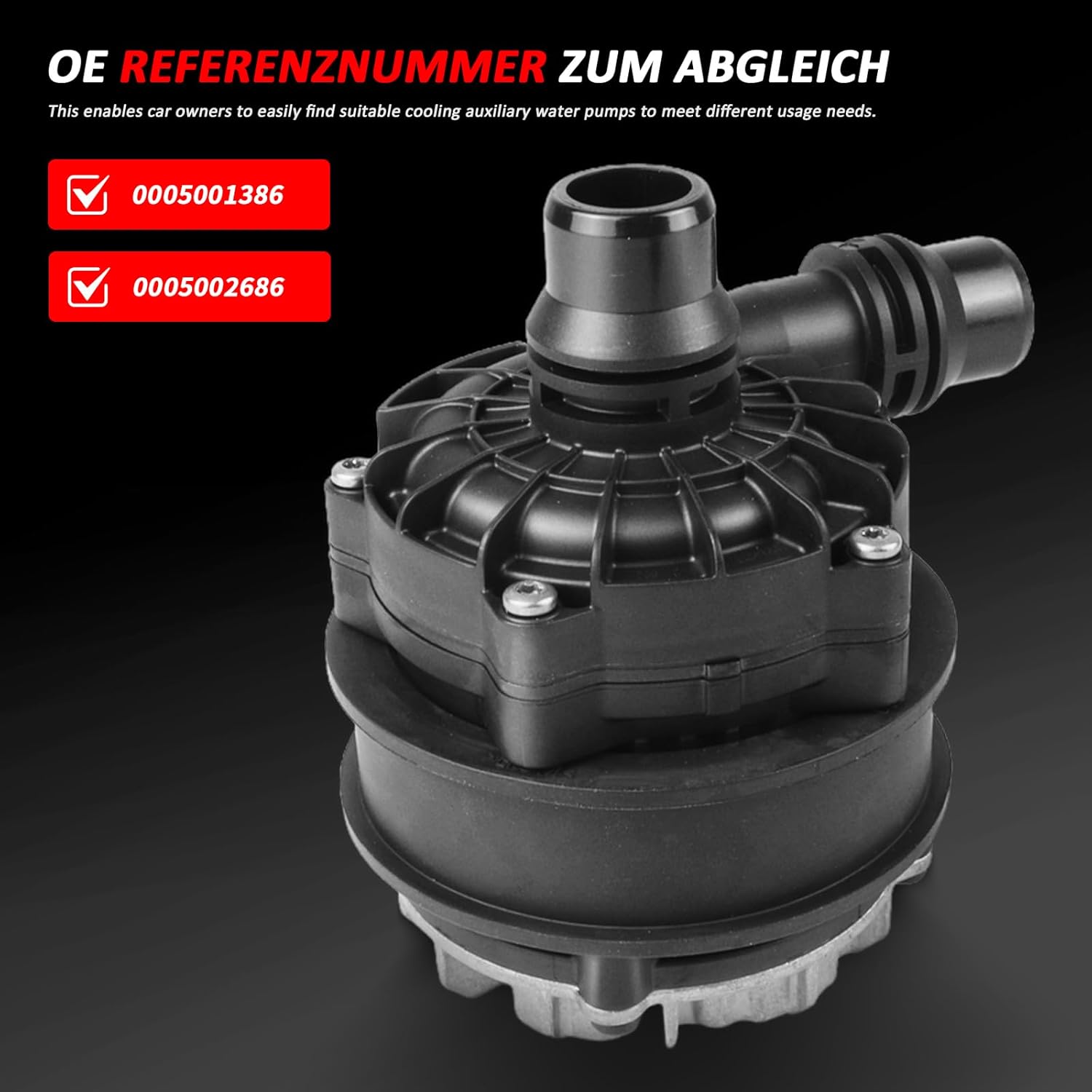 Engine Coolant Auxiliary Water Pump Electric Heater Coolant Pump Fits for Mercedes-Benz C E S GLE GLC Class C180 C200 E260 E300 E350 S400 S500 Replace# 0005002686 0005001386 0392024115