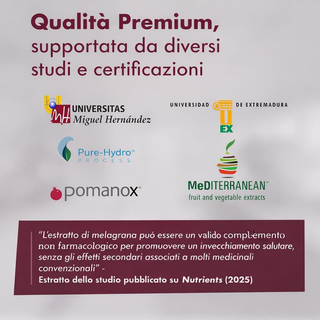 Granatum Plus - Punicalagina Plus - Integratore Alimentare - Estratto di Melagrane - Integratore Antiossidante - Digestione e Metabolismo - Cura Pelle - Prodotto in Spagna