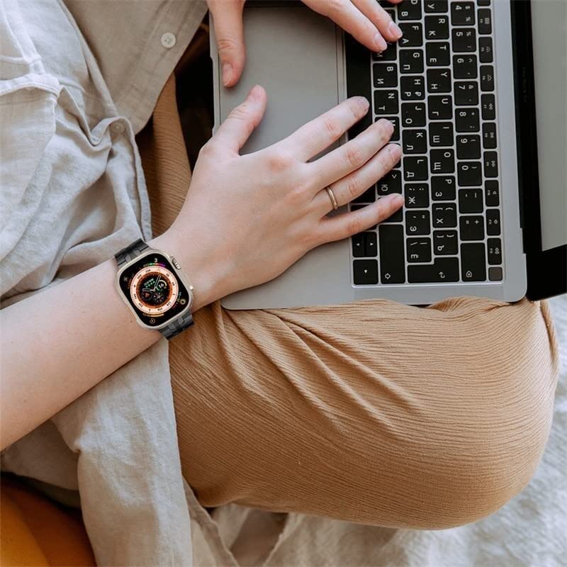 Wysokiej jakości metalowy pasek ze stali nierdzewnej do zegarka Apple Watch 49 mm, 44 mm, 45 mm, do bransoletki Iron Man, metalowa klamra, pasek kompatybilny z iWatch Ultra 8 7 SE 6 41/40 / 38 /