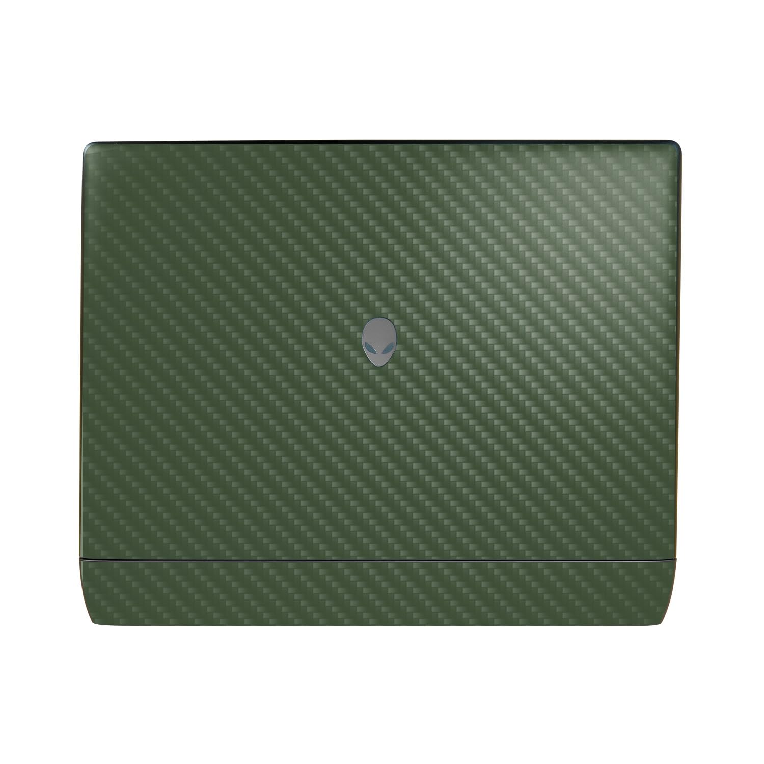 Carbon Fiber Laptop Skin Compatible with Alienware 16 Area-51 (2025) Top Cover Only - Solid Olive - Premium 3M Vinyl Protective Wrap Decal Cover - Easy to Apply | Crafted in The USA by MightySkins