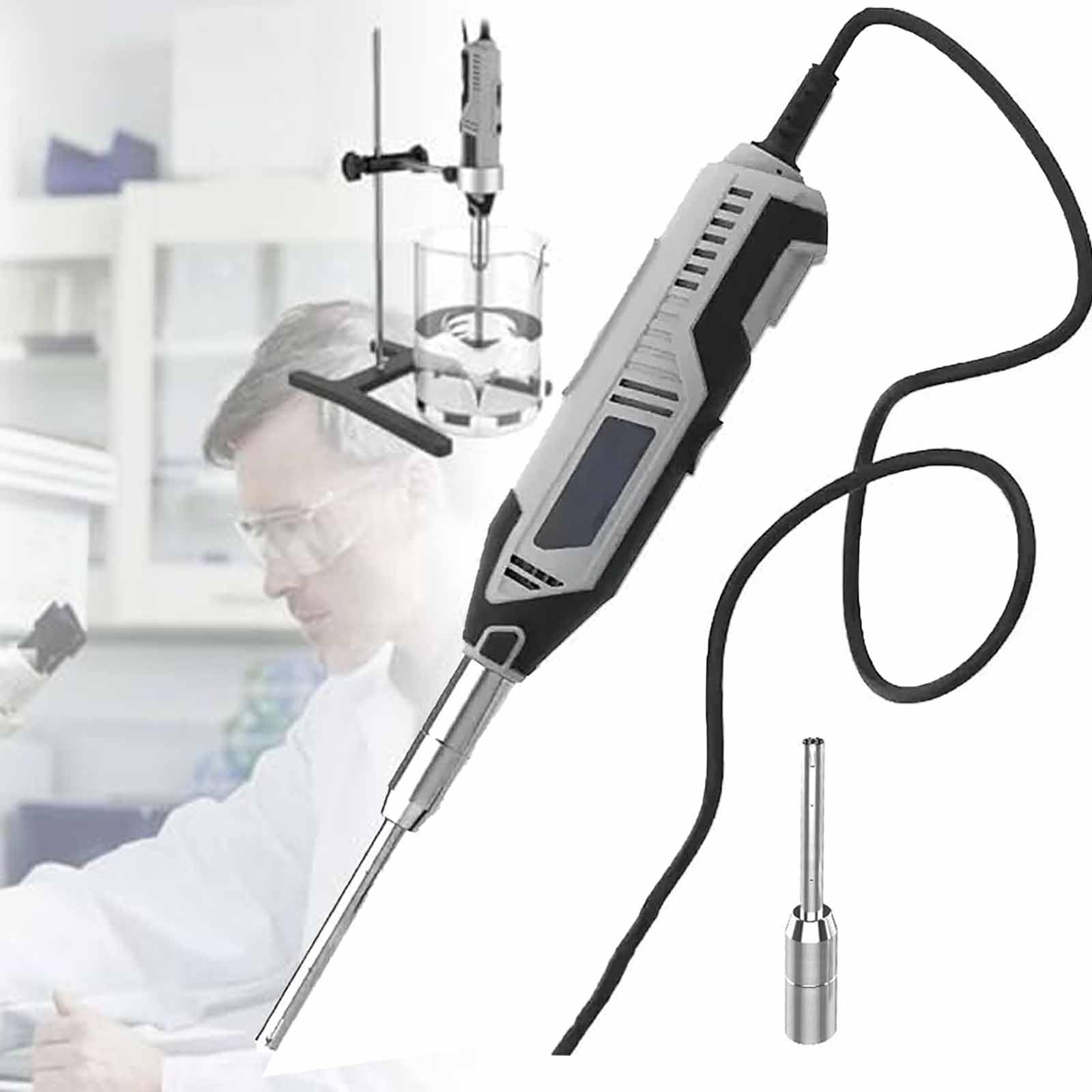 Homogeneizador De Tejido Celular De Laboratorio, Homogeneizador Disperso De 0,5-250 Ml, Con Cabezal De Trabajo Extraíble De 10 Mm, Regulación De Velocidad Continua Y 6 Velocidades Ajustables. ,Grey