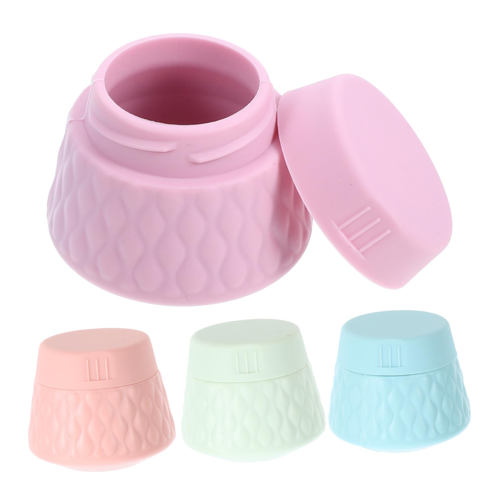 Healvian Tarros De Crema De Silicona Para Viaje De Botes Pequeños Rellenables Con Tapa Contenedores Portátiles Para Cosméticos Sin Fugas Para Maquillaje Y 4 Piezas X 5