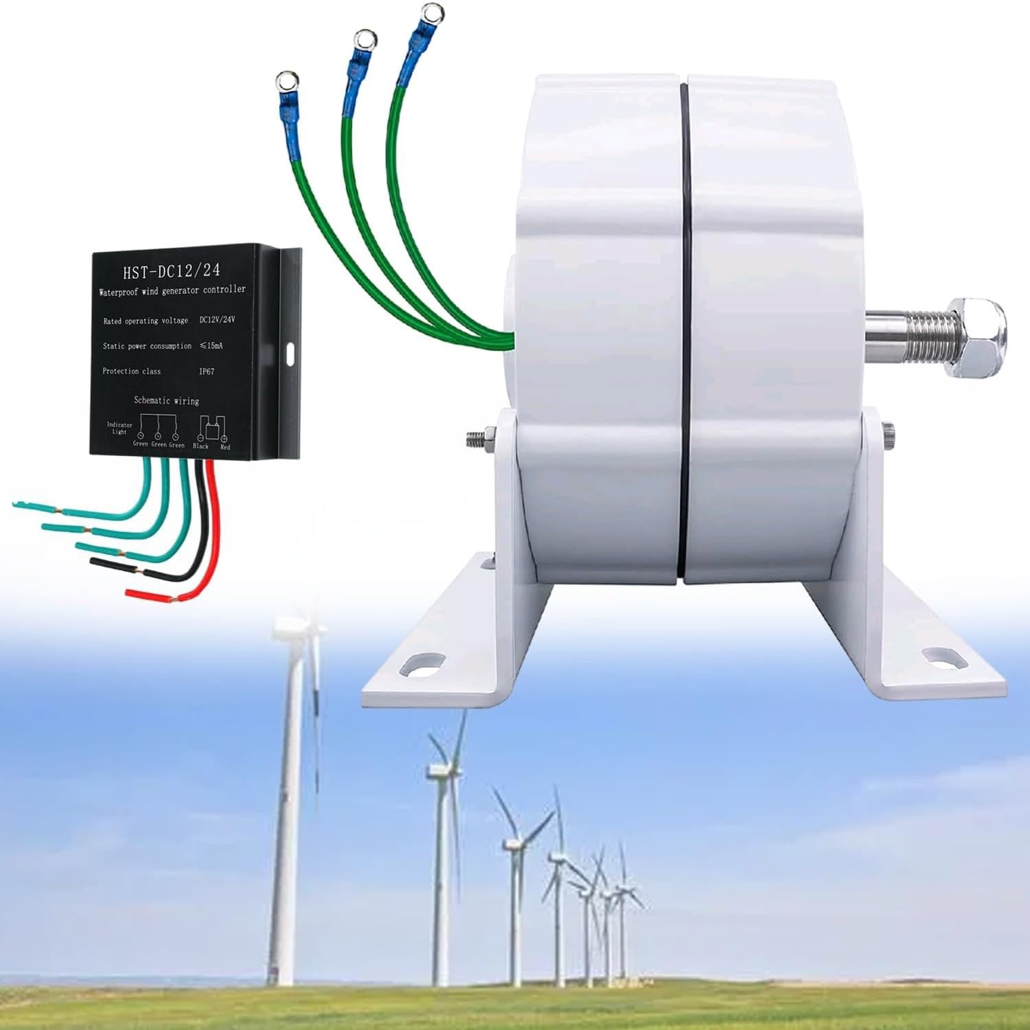 Generatore a magneti permanenti a basso numero di giri 48 V, 6000 W 8000 W 10000 W 12000 W, alternatore CA senza ingranaggi trifase per turbine eoliche con raddrizzatore e base