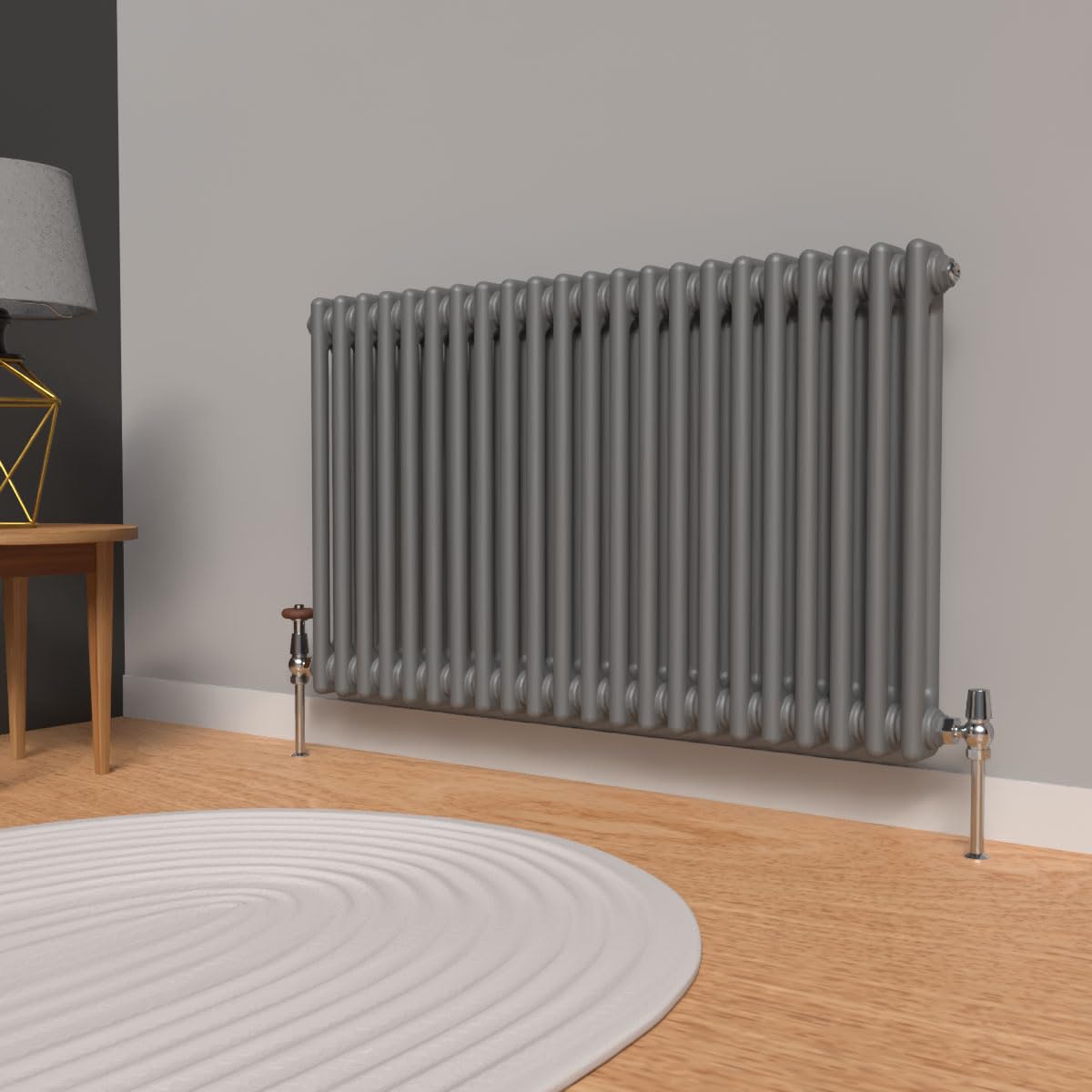 Lux Heat Anthracite Grey Horizontal 2 Column Traditional Radiator 600mm (H) x 1010mm (W) โ image 1