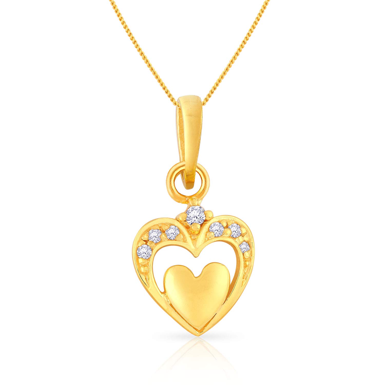 Heart Pendant for Women 22k Gold | 22 kt (916) BIS Hallmark Gold Pendant for Birthday, Wedding, Anniversary & Valentine's Day Gift