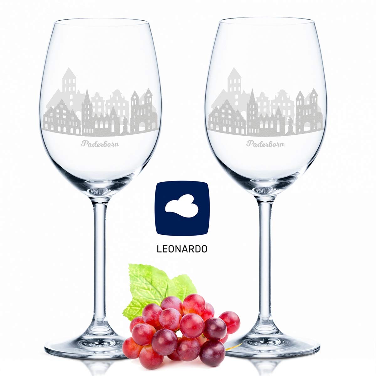 Leonardo Lot De 2 Verres à Vin Avec Gravure – Offenbach Am Main – Cadeau D'anniversaire Pour Elle Et Lui