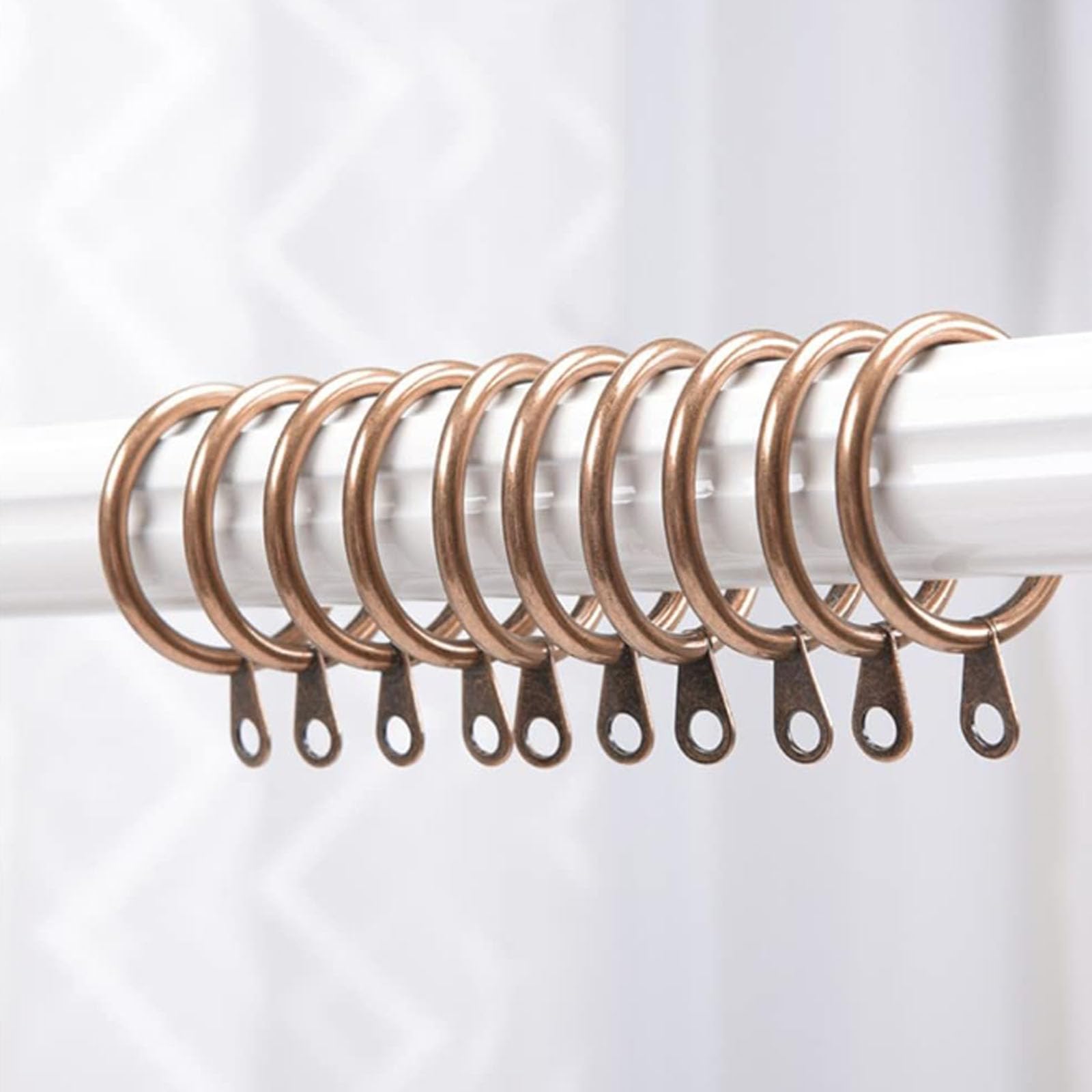 TA-VIGOR 28pcs Metal Curtain Rings, 45mm Internal Diameter, Antique Red Copper - Image 4