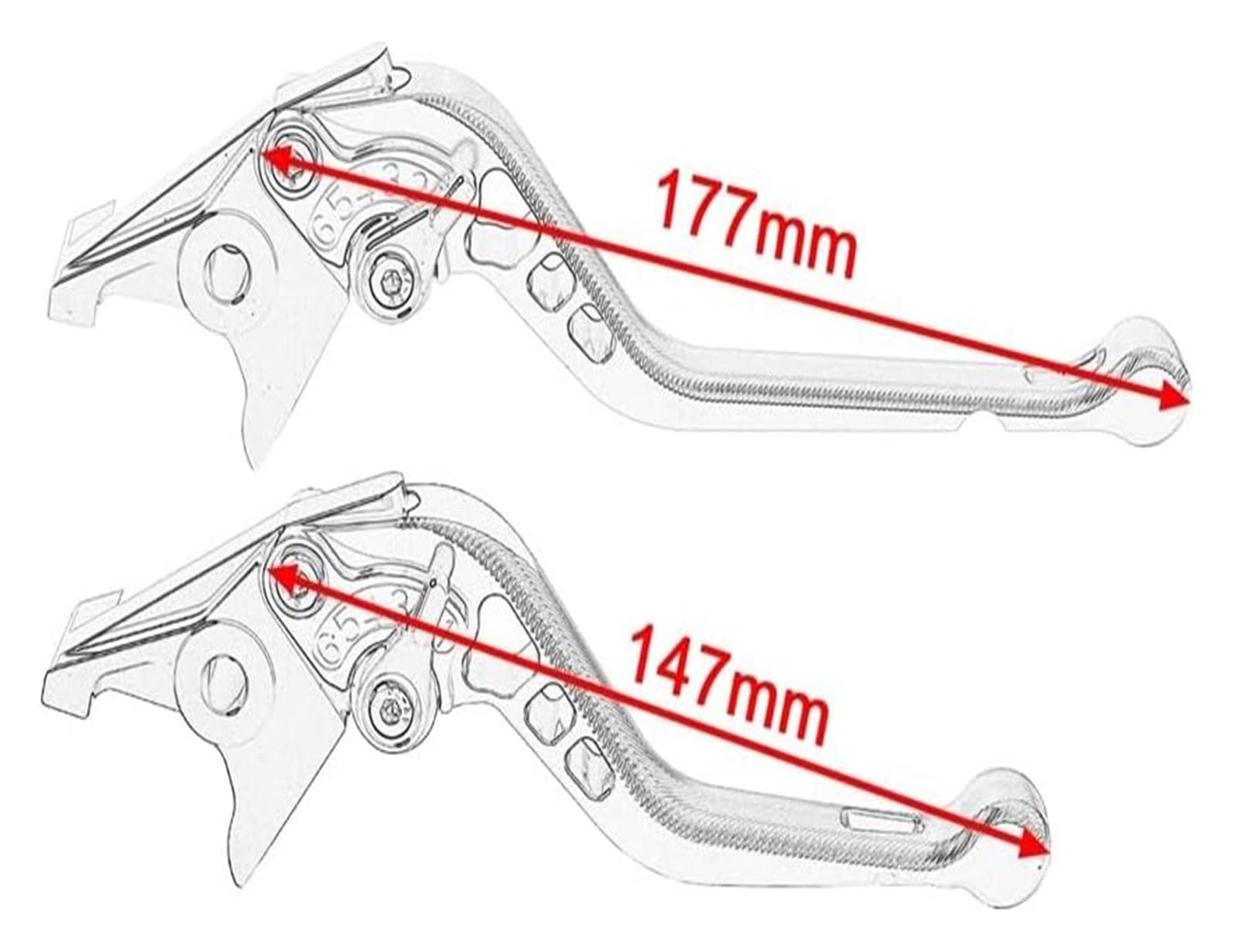 TRASH BIN Leviers d'embrayage pour Kawasaki Z900RS Z900RS 2018-2020 ZX6R ZX 6R 2019-2020 Z1000 Z1000R 2017-2019 Levier d'embrayage De Frein Réglable Moto(Long)