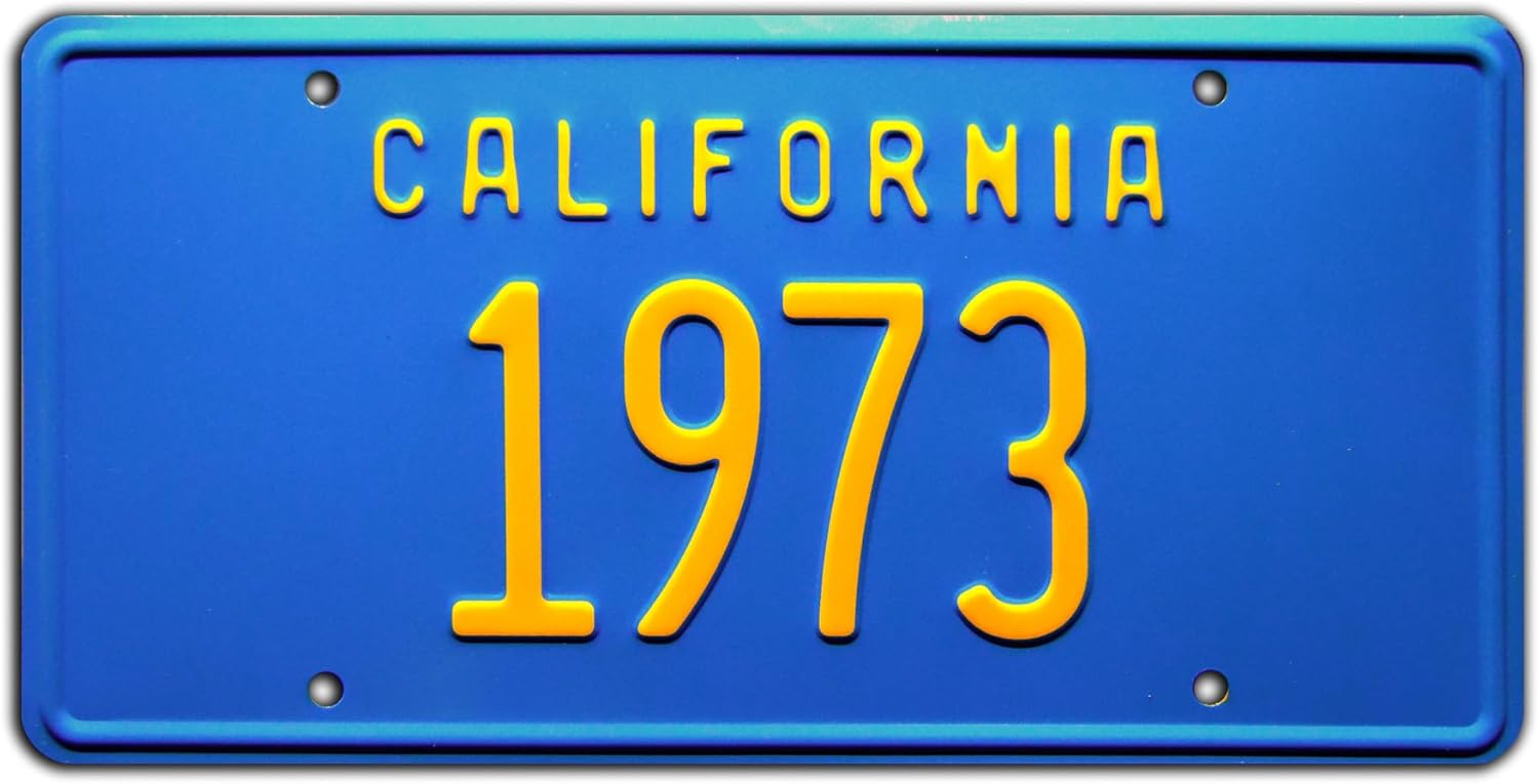 California Vintage Hot Rod  1973  Placa de matrícula de tocador con estampado de metal