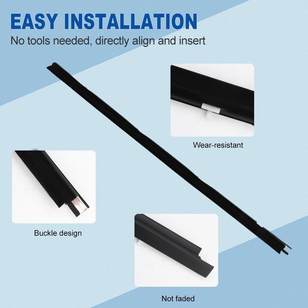 JDMON 2PC Door Window Moulding Weatherstrip Compatible with Toyota Tacoma 1995-2004, Outer Outside Weather Stripping Trim Seal Belt Replacement for 68160-04020 68210-04020, Driver and Passenger Side