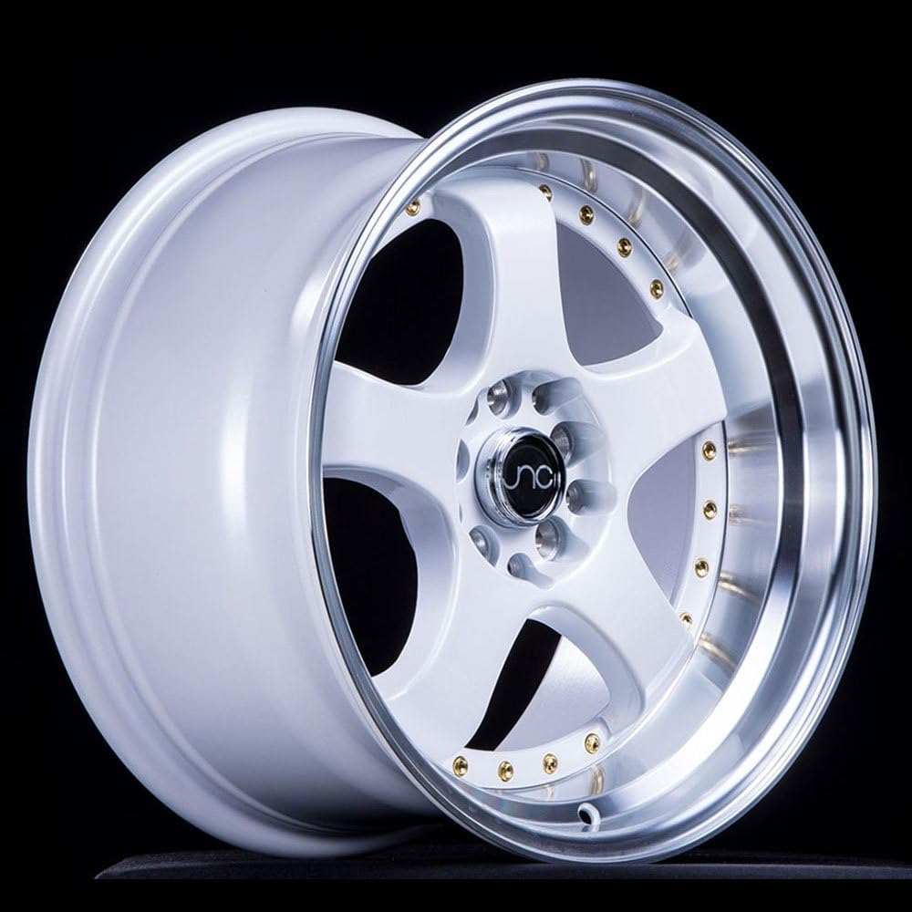 JNC Wheels - 17" JNC017 White Machined Lip Rim - 5x100/5x114.3-17x9 inch (1 Single Wheel Only)