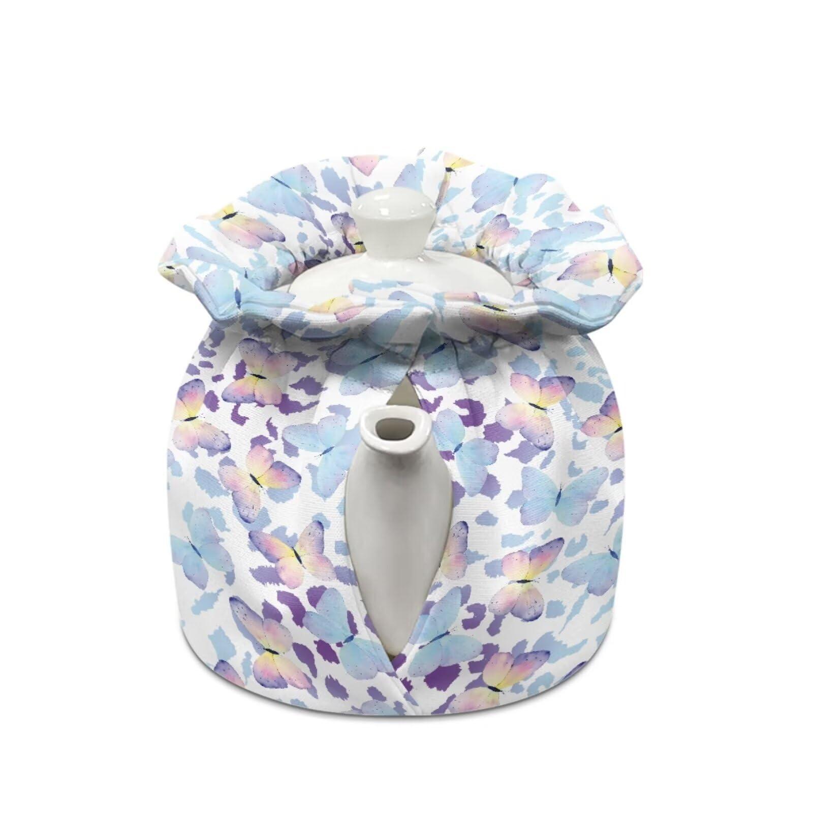 Hechitok Purple Butterfly Leopard Tea Cozy for Teapot, Tea Cozy Dust Cover Tea Kettle Cover Breakfast Warmer Machine Washable Kitchen Accessories for Home