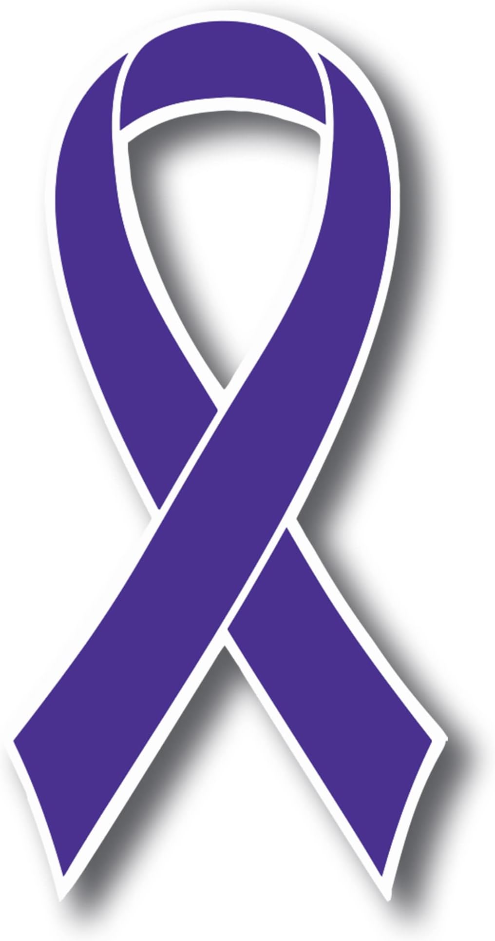 Magnet Me Up Support Hodgkins Lymphoma and Testicular Cancer Awareness Violet Ribbon Magnet Decal, 3.5x7 Inches, Heavy Duty Automotive Magnet for Car Truck SUV