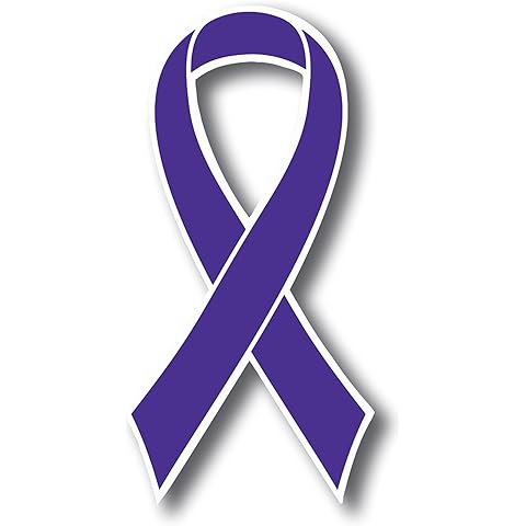 Magnet Me Up Support Hodgkins Lymphoma and Testicular Cancer Awareness Violet Ribbon Magnet Decal, 3.5x7 Inches, Heavy Duty Automotive Magnet for Car Truck SUV