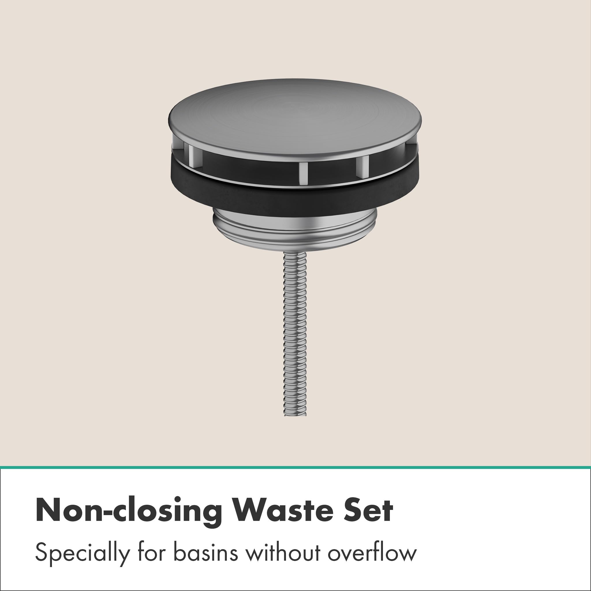 hansgrohe Zawór spustowy, niezamykany, szczotkowany czarny chrom