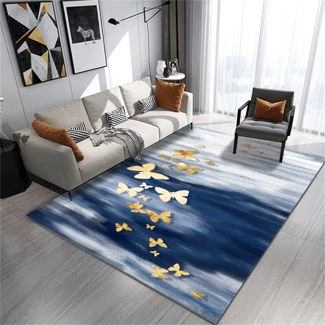 Tapis salon coloré motif papillon Atmosphera 50x70cm